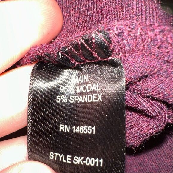 Summer & Sage Women’s M Purple 95% Modal Asymmetric Hem Bodycon Midi Skirt - Picture 10 of 11